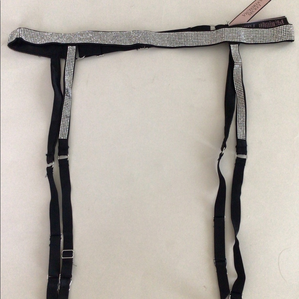 Victoria’s Secret satin rhinestone garter belt